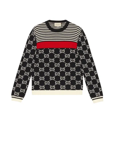 gg and stripes knit sweater