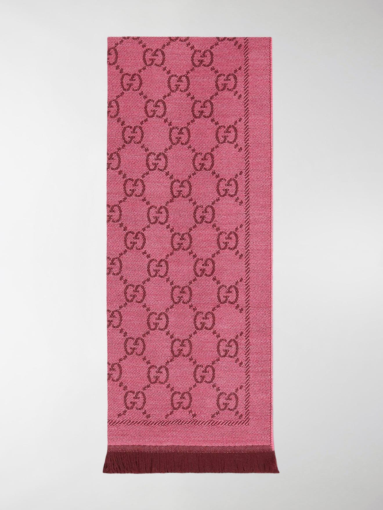 gg jacquard pattern knitted scarf
