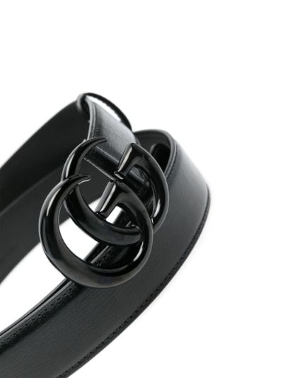 Shops gucci leather belt with gg buckle