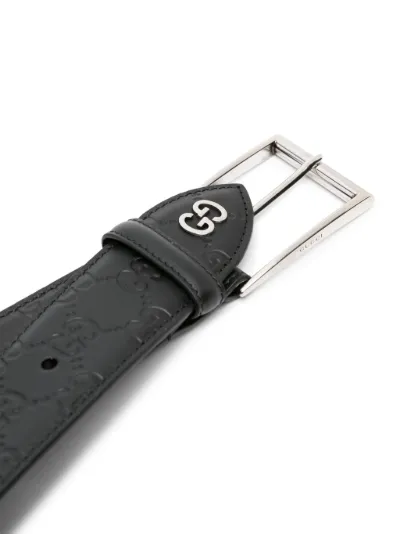 Black popular GG Supreme Leather Belt