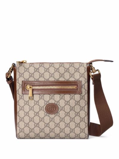 Gucci Beige GG Supreme Canvas and Leather Courrier Messenger Bag