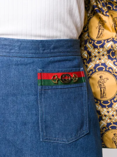 Gonna denim con dettaglio Web | Gucci | Eraldo.com