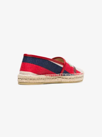 gucci logo sylvie canvas espadrille