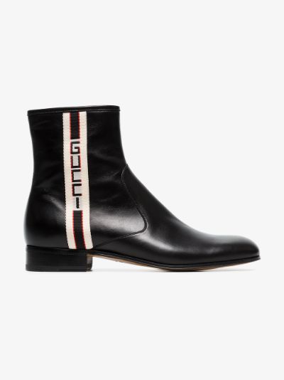 gucci stripe leather boot