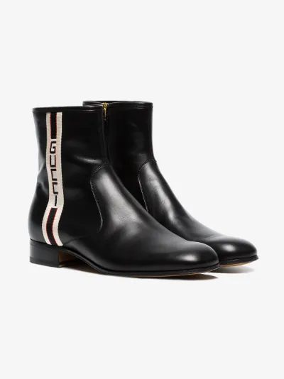 gucci stripe leather boot