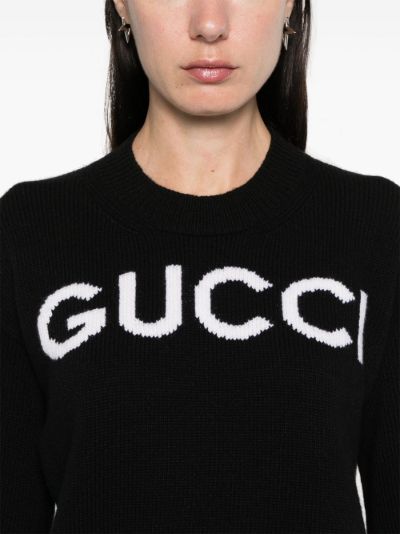 Gucci black sweater with logo best sale