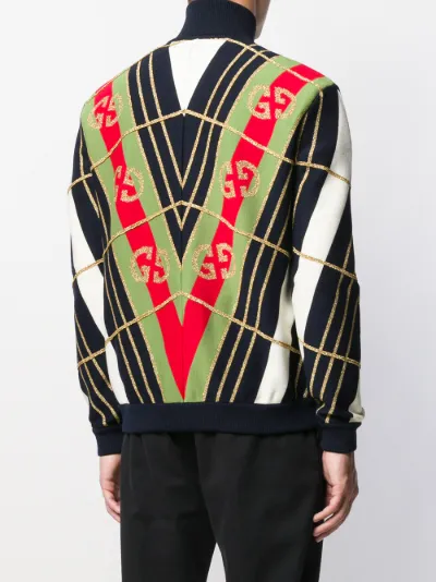 geometric print cardigan