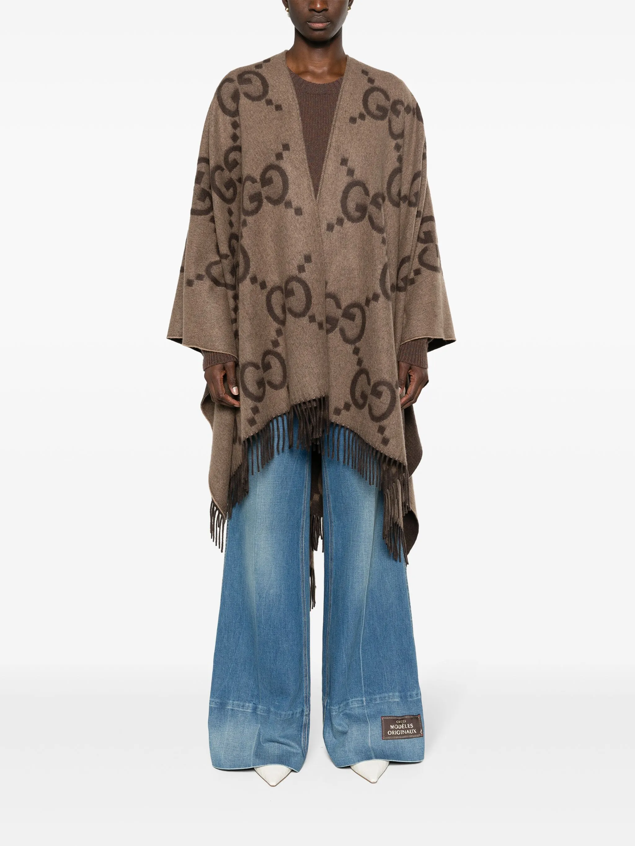 Gucci Jumbo GG-jacquard cashmere cape | Eraldo.com KR