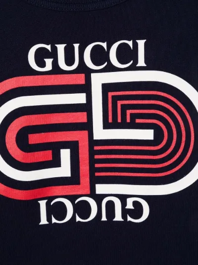 Gucci Kids Felpa a girocollo con stampa blu | MODES