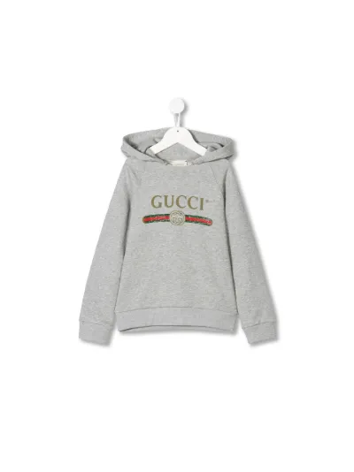 Felpa blu con stampa logo frontale Gucci kids - GUCCI KIDS - Mancini Junior