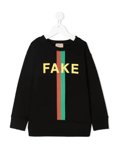 Gucci Kids Felpa con stampa Fake/Not nero | MODES