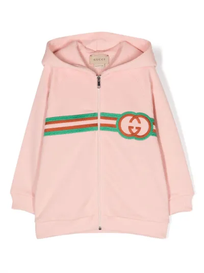 Gucci Kids logo embroidered zipped hoodie Eraldo NL