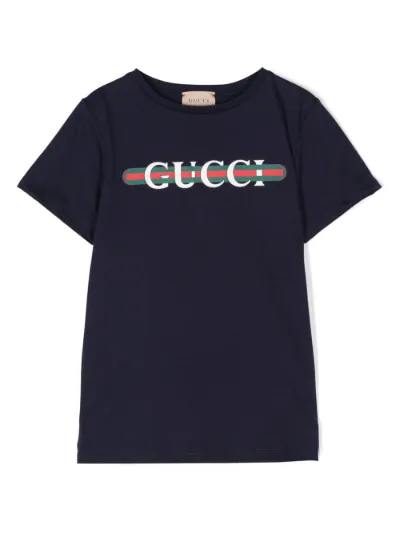 Gucci Kids logo print cotton T shirt Eraldo FR