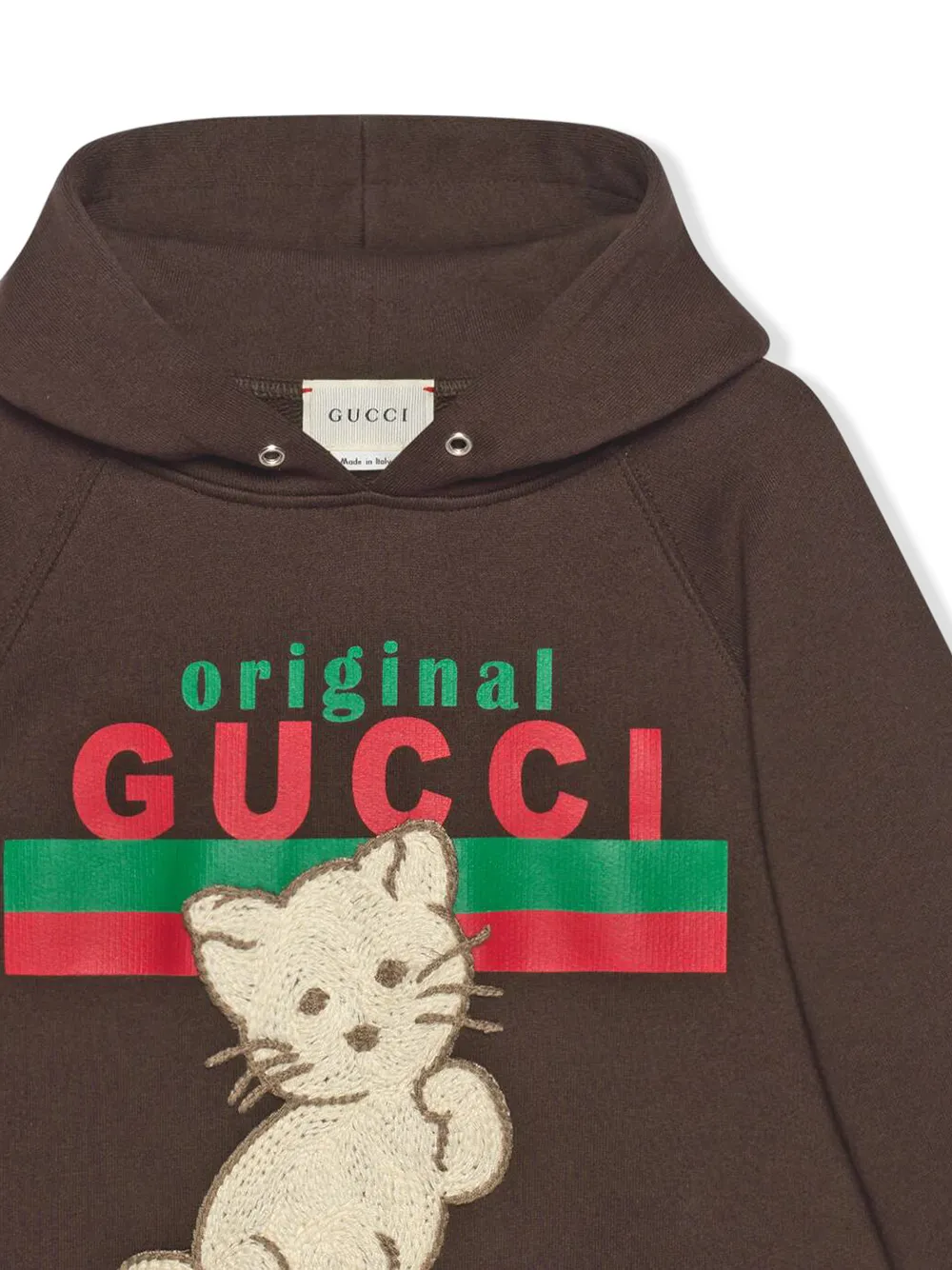 Original Gucci catembroidered hoodie Gucci Kids