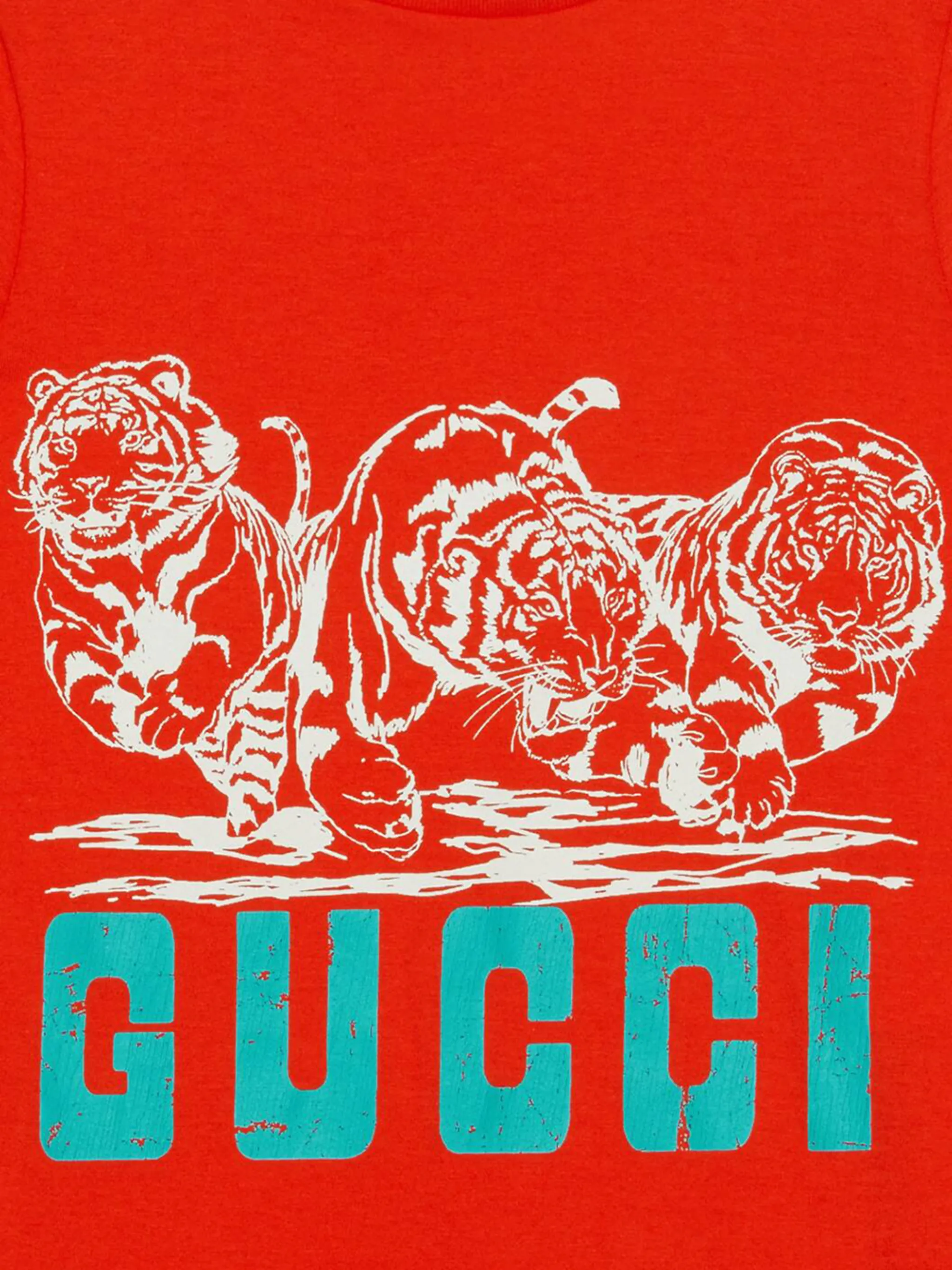 Gucci Kids Button Up Embroidered Tiger shops Shirt