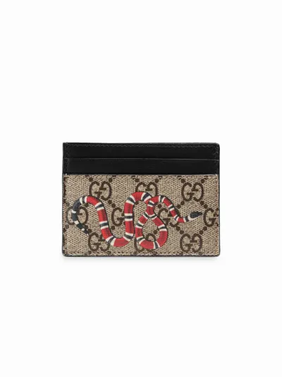 Gucci Kingsnake print GG Supreme cardholder Eraldo US