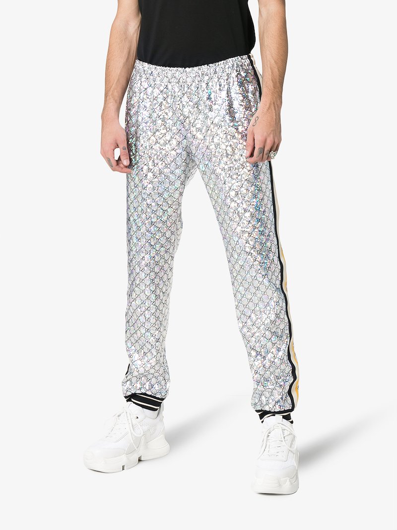 Gucci Laminated sparkling GG jersey jogging pant | Browns