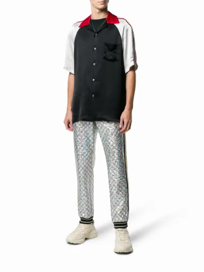 laminated sparkling gg jersey jogging pant