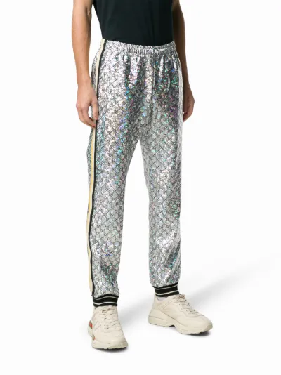 laminated sparkling gg jersey jogging pant