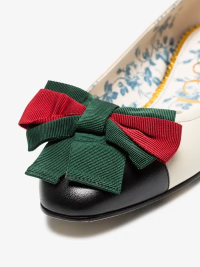 gucci leather ballet flat with bow