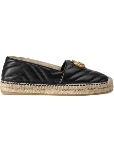 gucci leather espadrille with double g