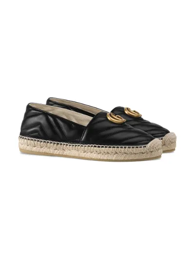 gucci leather espadrille with double g