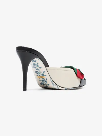 gucci mid heel slide with web
