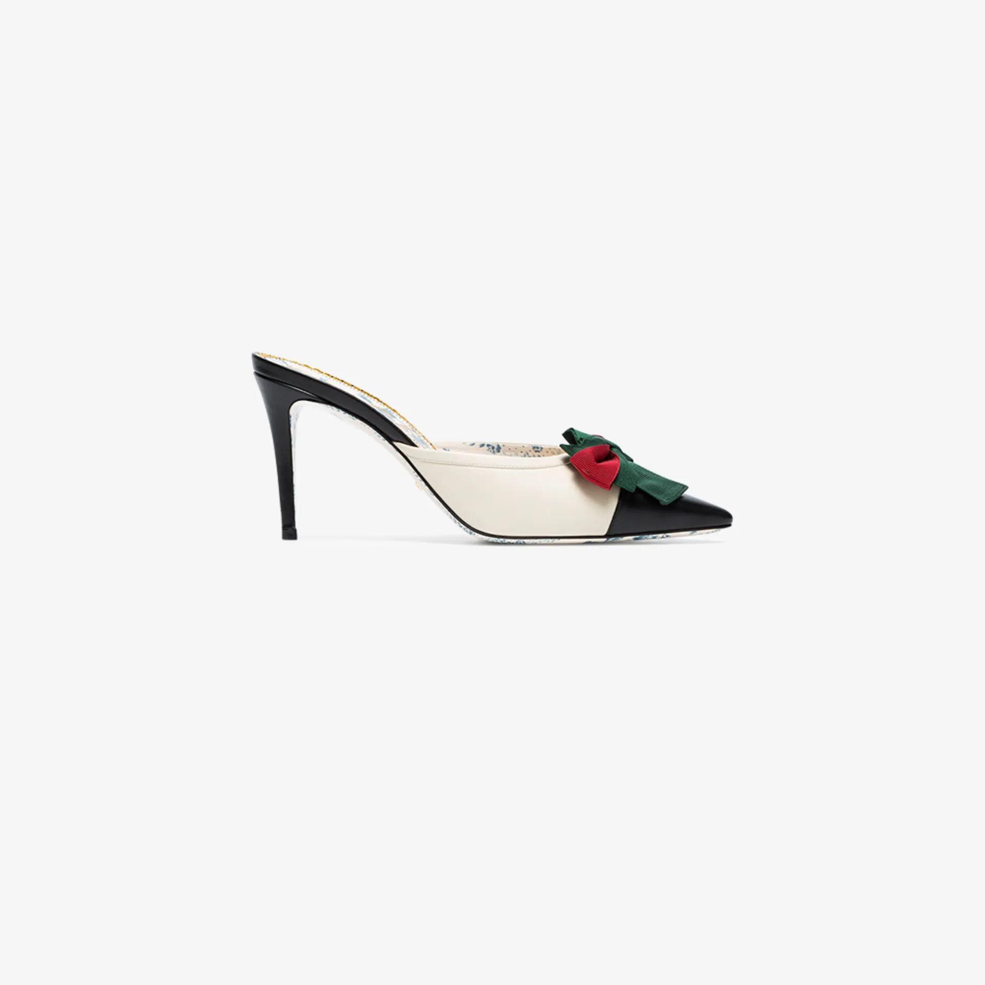 gucci mid heel slide with web