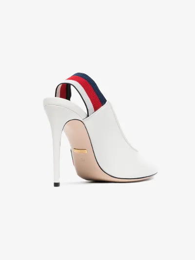 gucci leather web slingback pump