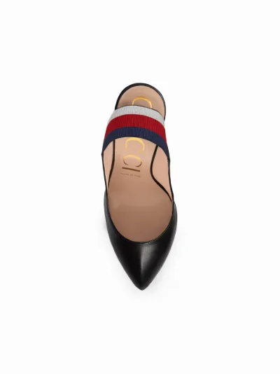 gucci leather web slingback pump