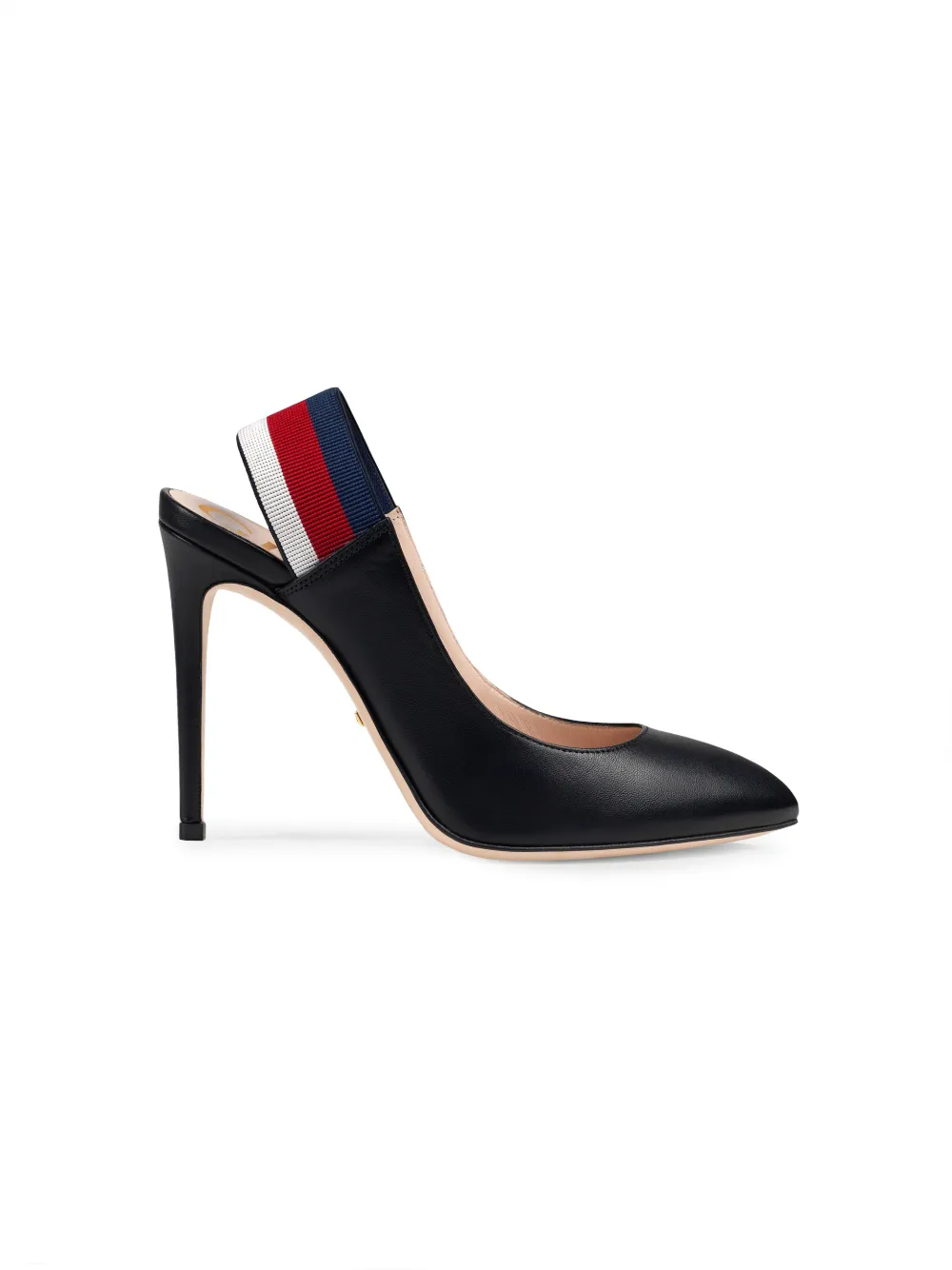 gucci leather web slingback pump