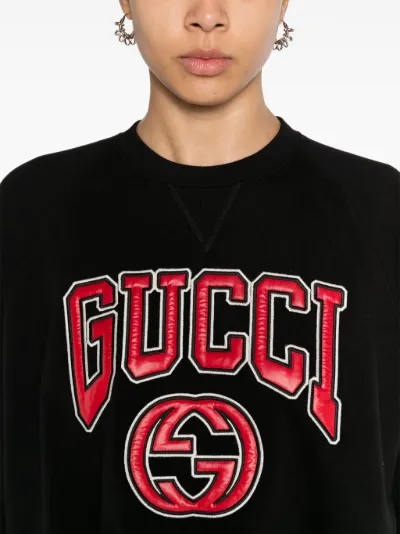 Gucci logo embroidered cotton sweatshirt Eraldo US