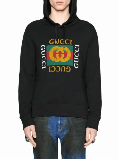 gucci logo print hoodie
