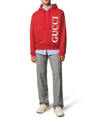 gucci logo print hoodie