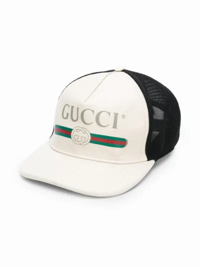 Gucci logo print leather baseball cap Eraldo US