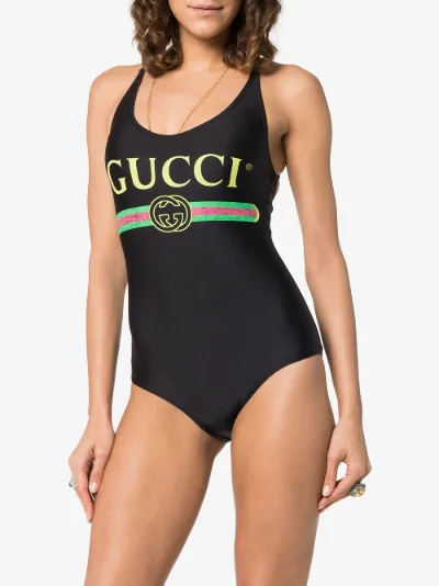 gucci logo swimsuit