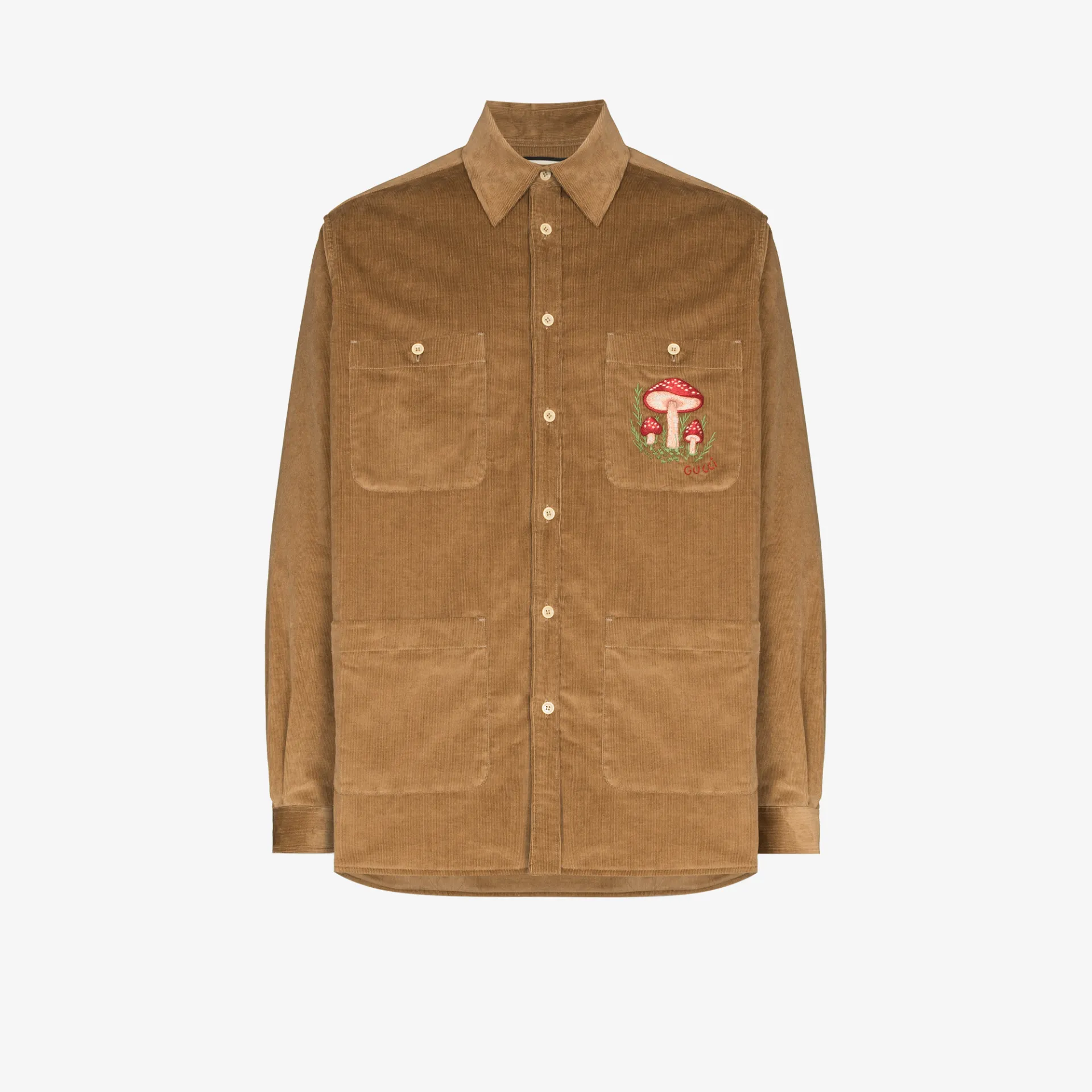 gucci corduroy jacket with buttons embroidery