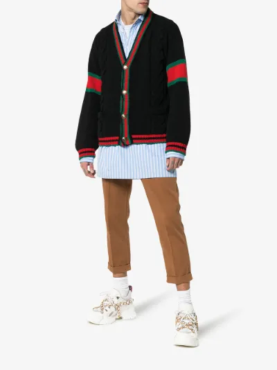 gucci oversize cable knit cardigan