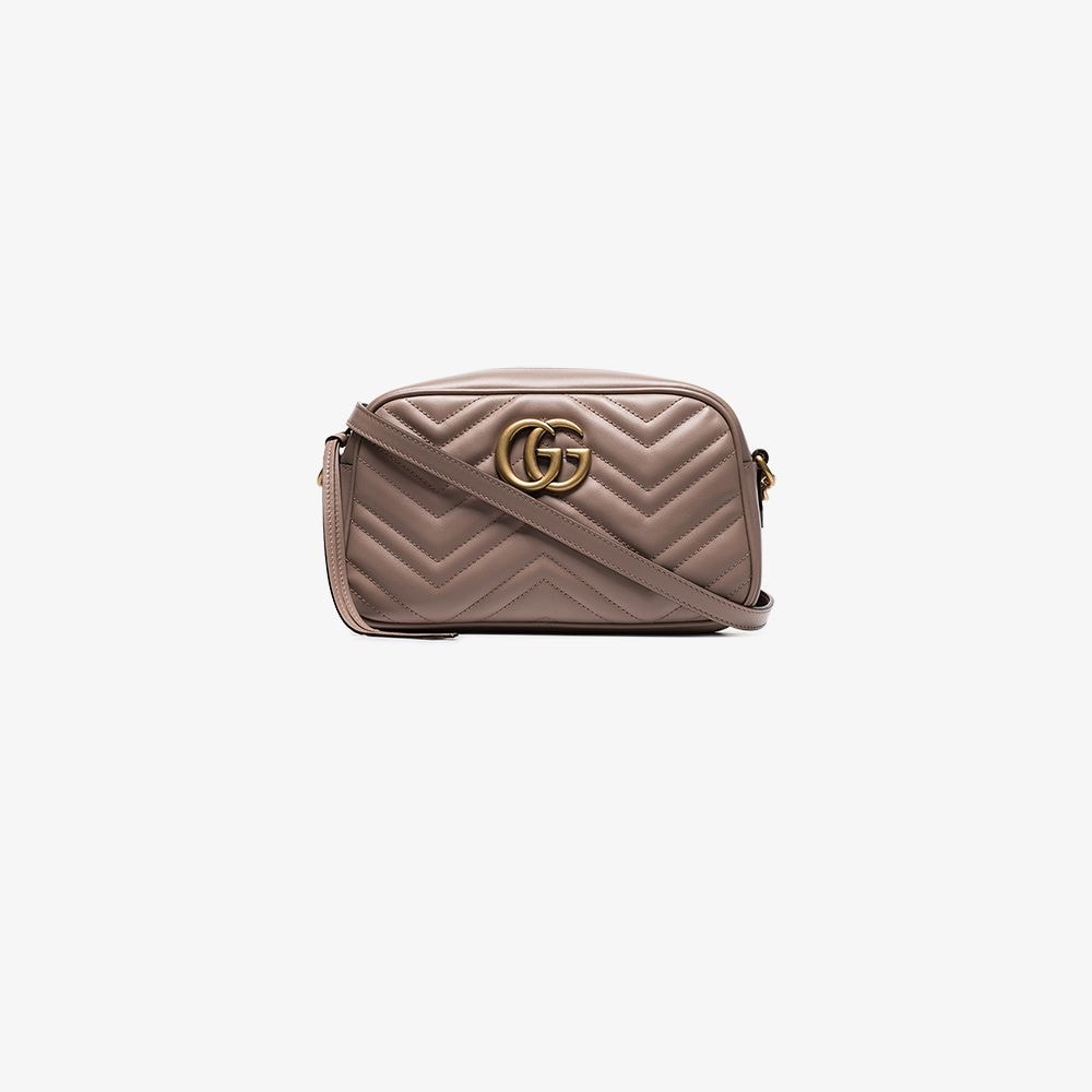 Gucci Pink GG Marmont Small Matelassé Leather Shoulder Bag | Browns