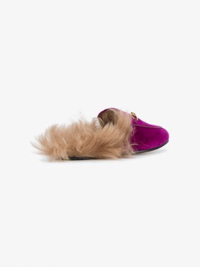 velvet mules with fur