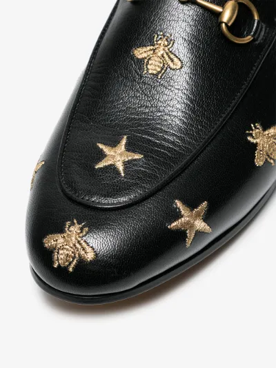 gucci princetown embroidered leather slipper