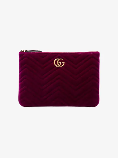 gucci velvet marmont clutch bag