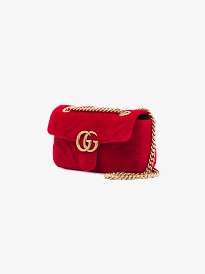 gucci marmont red velvet bag