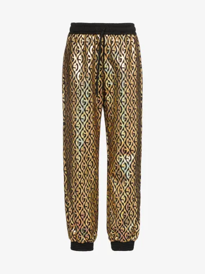 metallic track pants