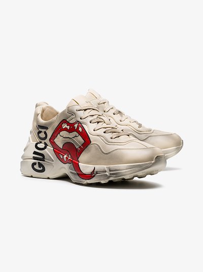 men's rhyton sneaker with mouth print