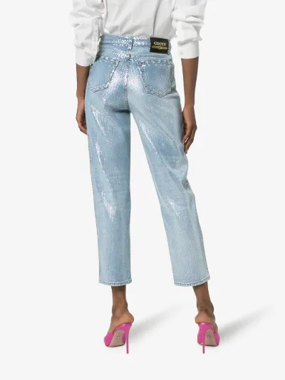 embellished cropped jeans