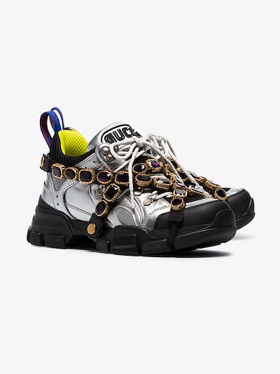 gucci flashtrek chunky leather sneakers athletic