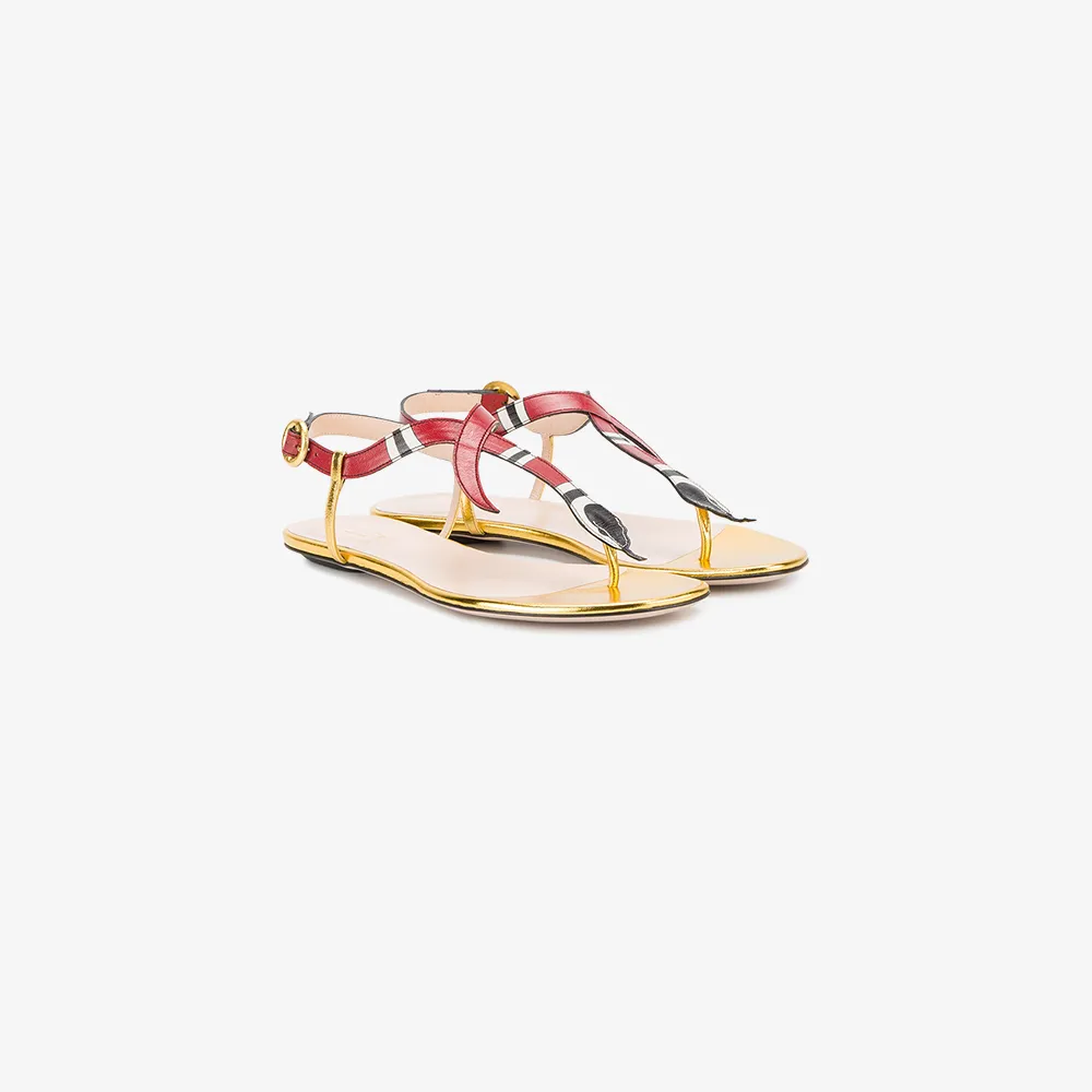 gucci red flat sandals