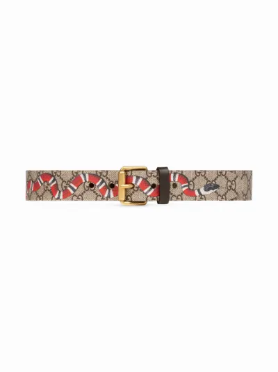 Gucci Snake print GG Supreme belt Eraldo US