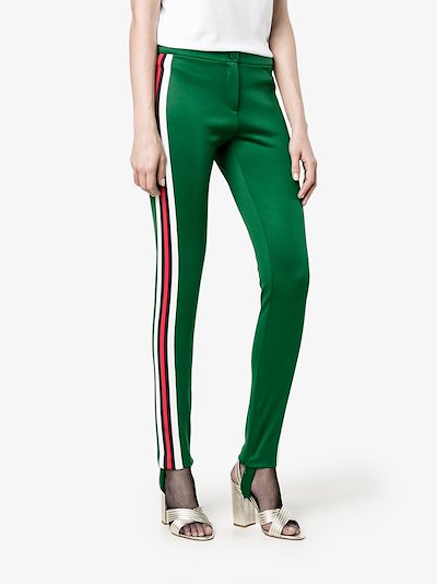 gucci striped jersey track pants